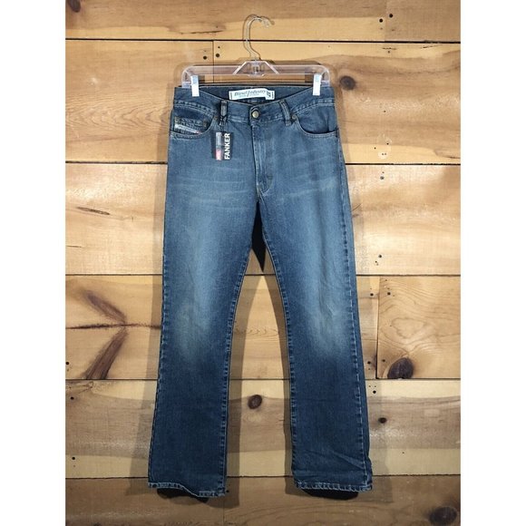NEW Diesel Fanker Jeans Mens Size 30x32 Medium Wash Distressed Stretch Blue